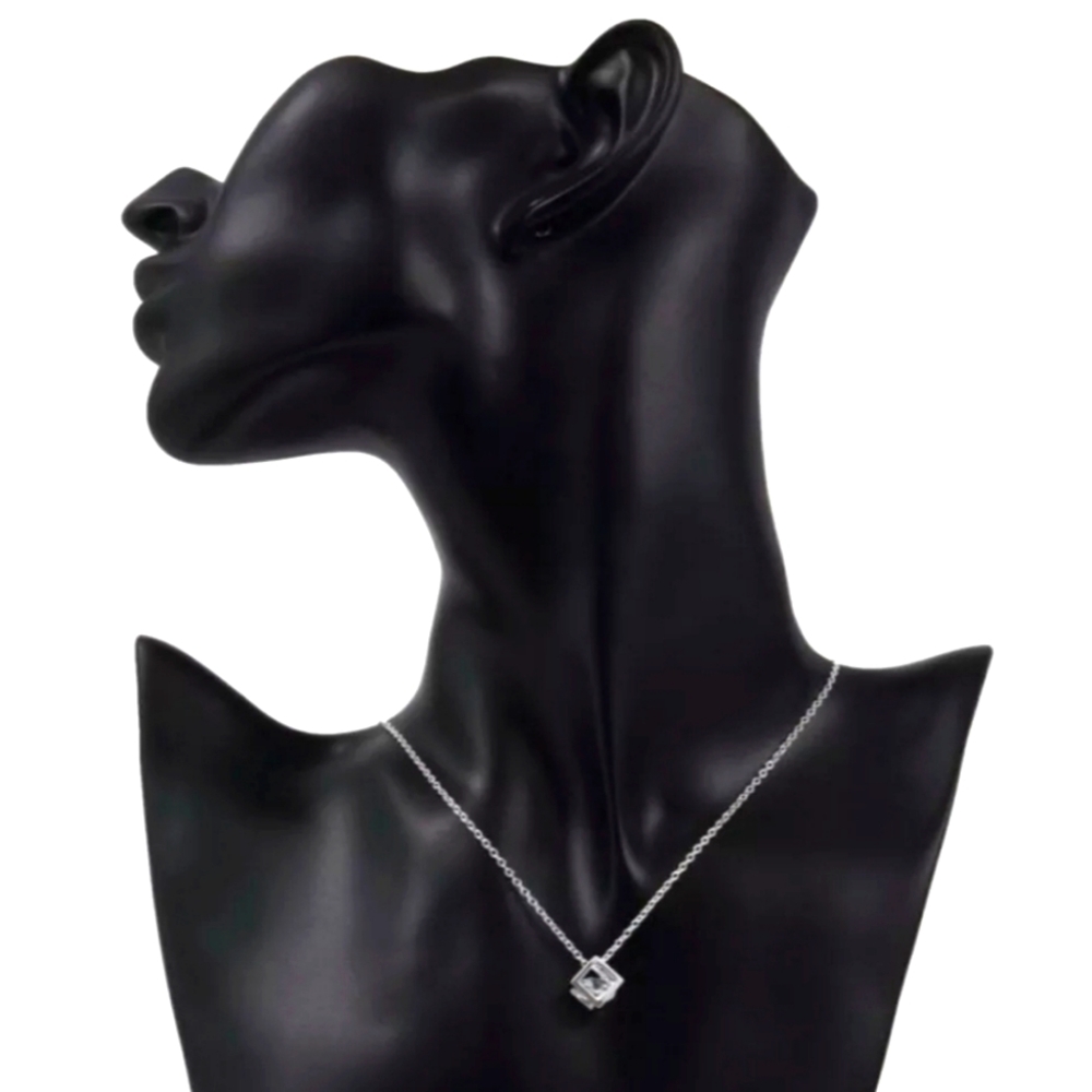ON SALE! Silver Plated Caged Crystal Pendant Necklace